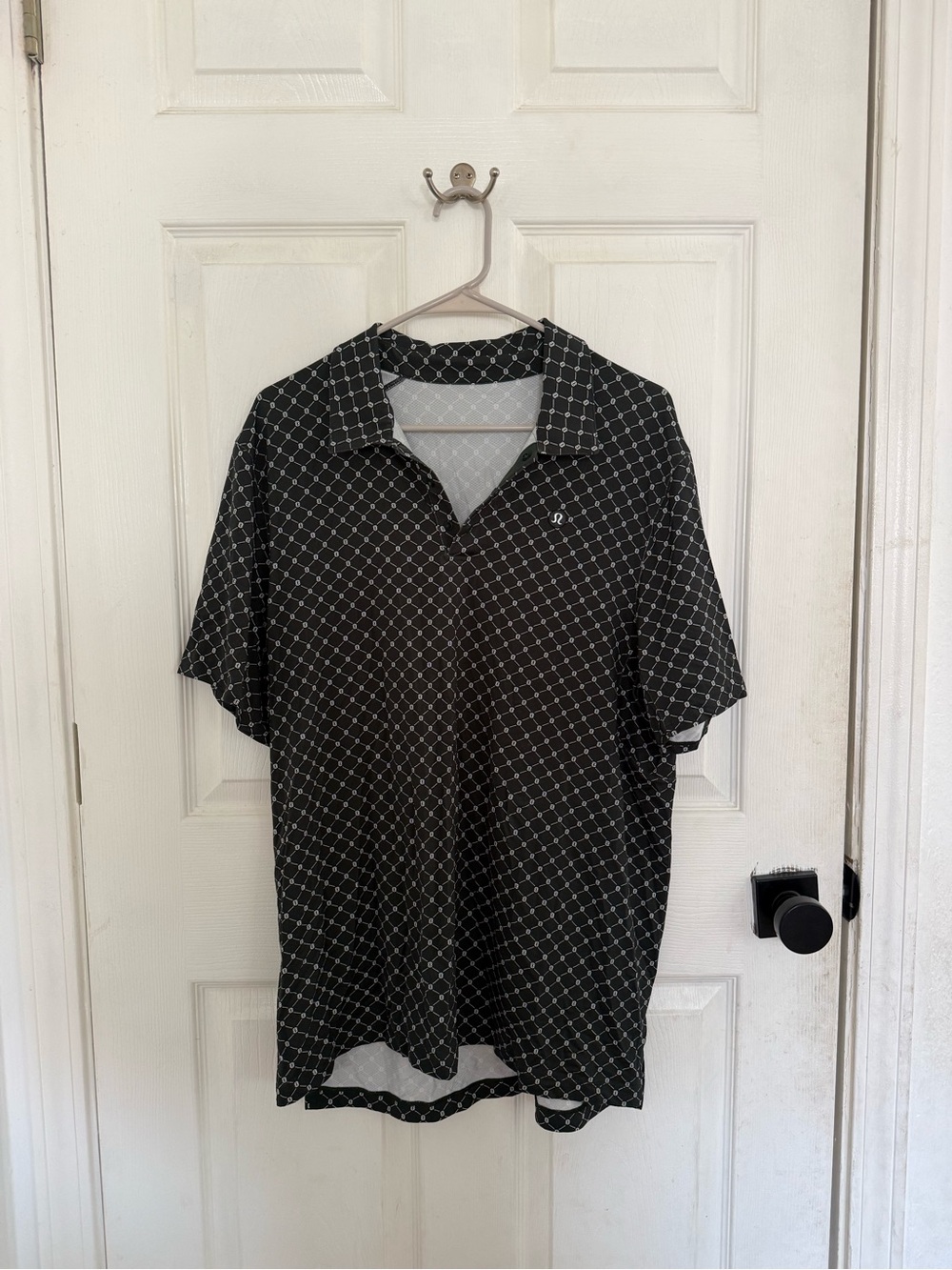 Lululemon Men’s Golf Polo — Black Monogram Print